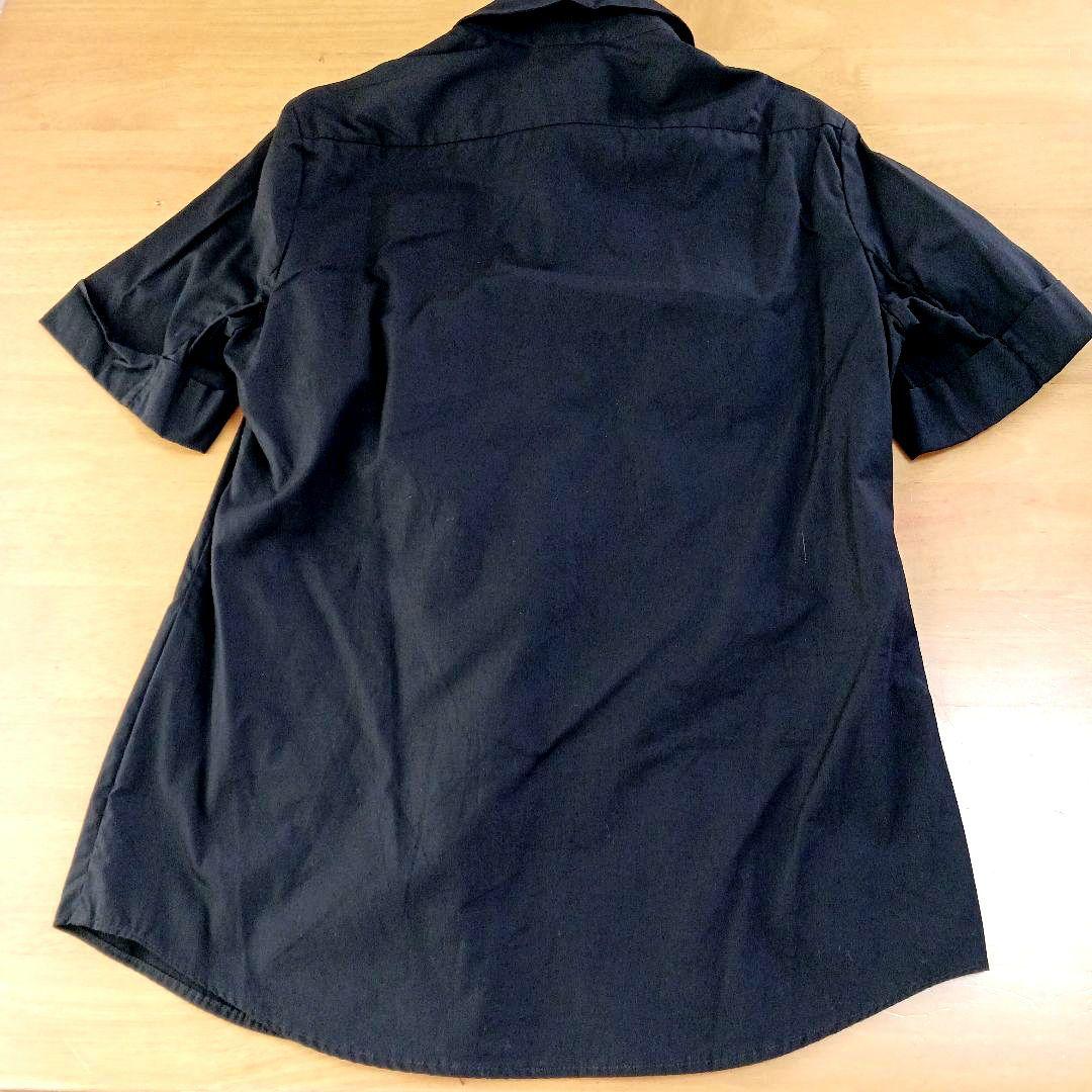 ヴィヴィアンウエストウッドレッドレーベル 半袖 高襟 シャツ オーブ刺繍ブラック