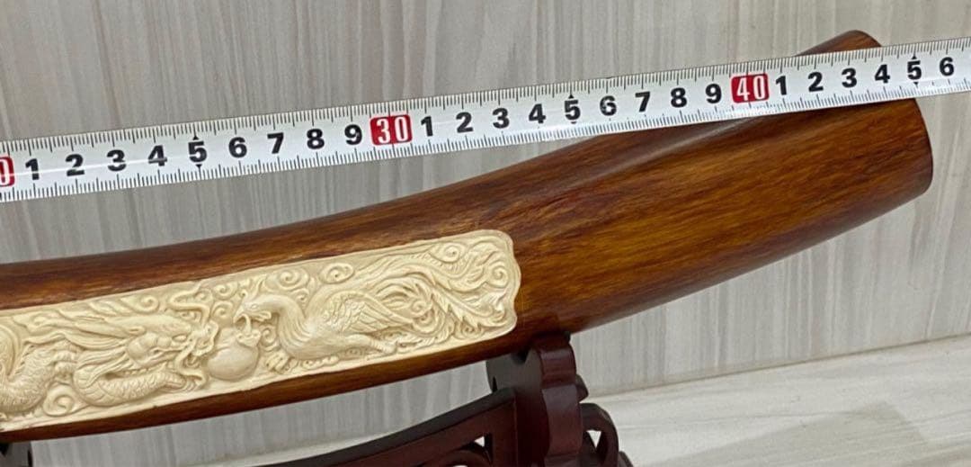 天然マンモス牙美しい手作り彫刻龍鳳呈祥 置物