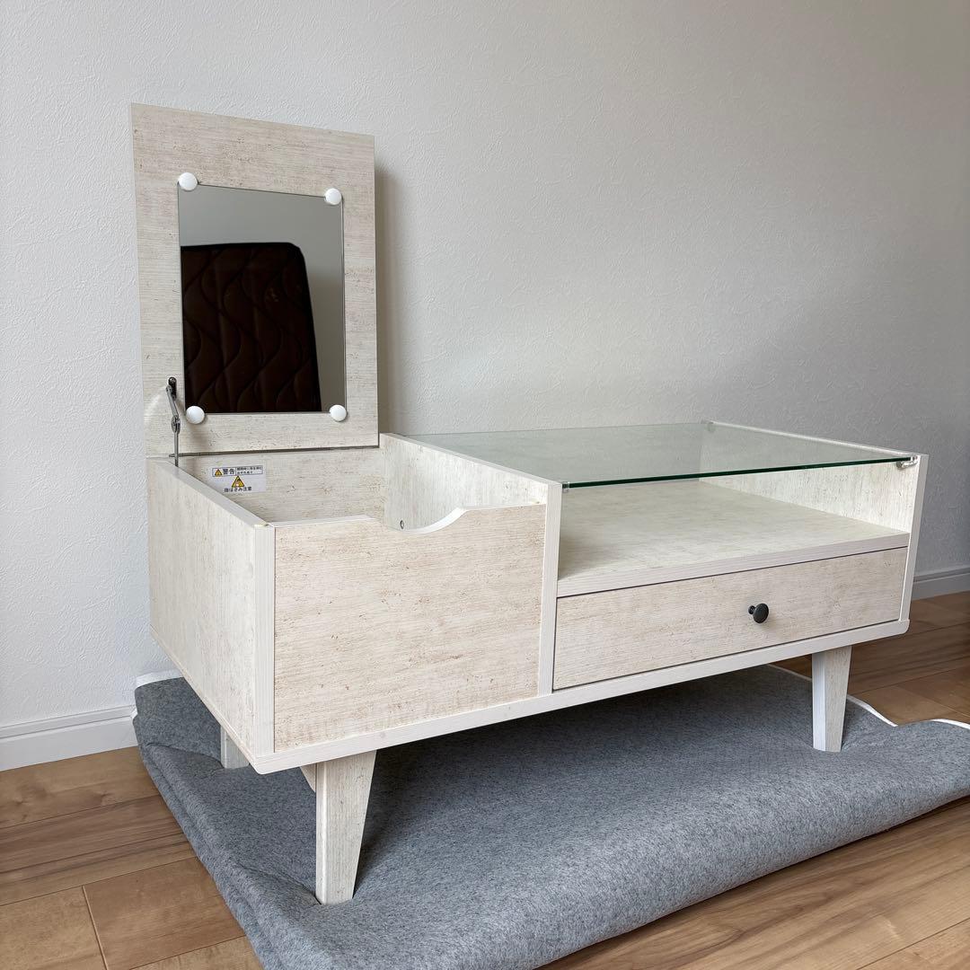 ホワイト木製ドレッサー・鏡台