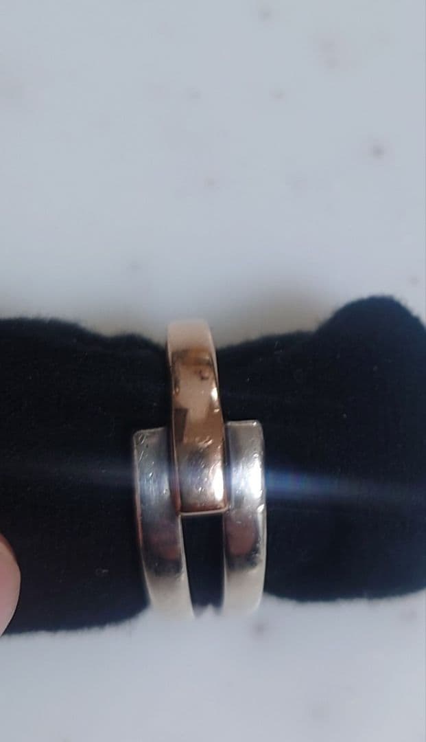 シルバー925 K18　リング　9号