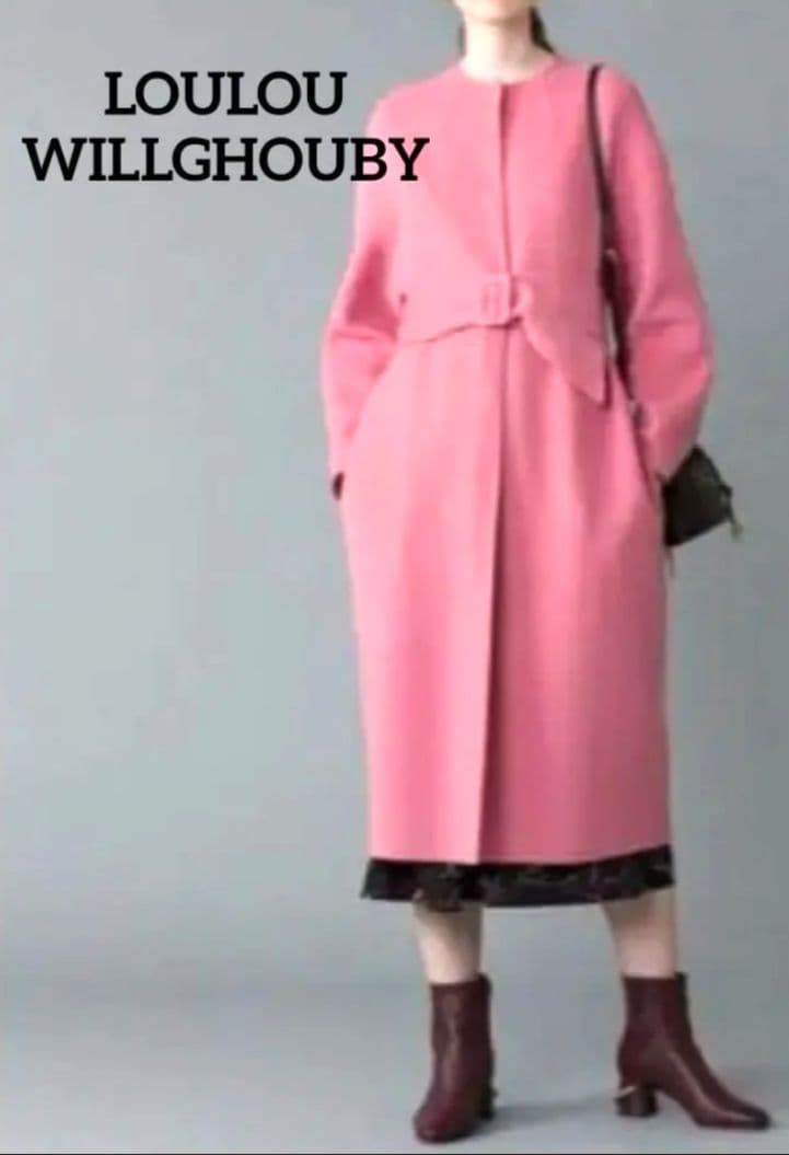 美品 LOULOU WILLGHOUBY ルルウィルビー ロングリバーコート 2