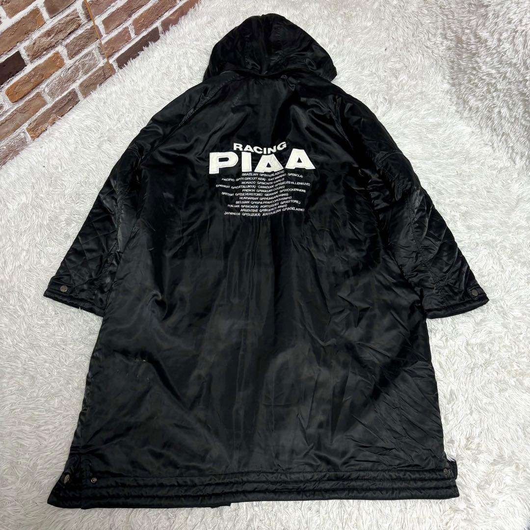✨PIAA✨ベンチコート　フード付き　ブラック黒　刺繍ロゴ　大きいサイズ