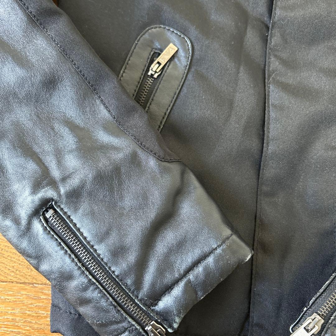 【yuyu】EMPORIO ARMANI ブラックレザージャケット S