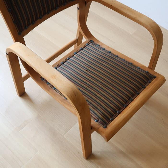 アンティーク 秋田木工 肘付イス ジャパニーズヴィンテージ ブナ材 剥離