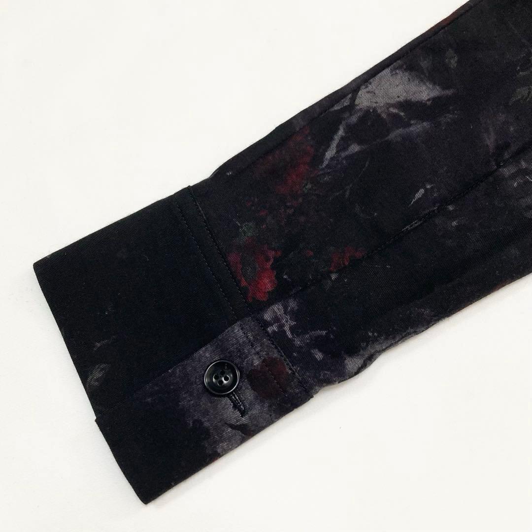 あられひなY's ワイズ 美品 フラワープリント ドレス 黒1