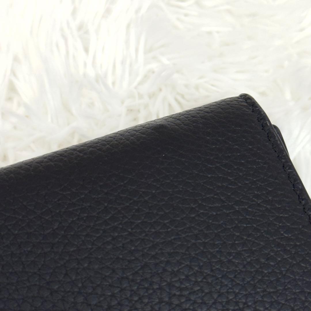 新品同様⭐️PRADA プラダ 三つ折り シボ革 ゴールド金具 財布 レザー