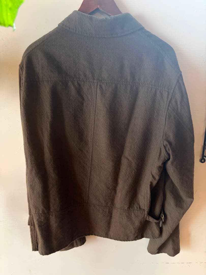 COMOLI KHAKI縮絨ウール ジップショートジャケット　size3