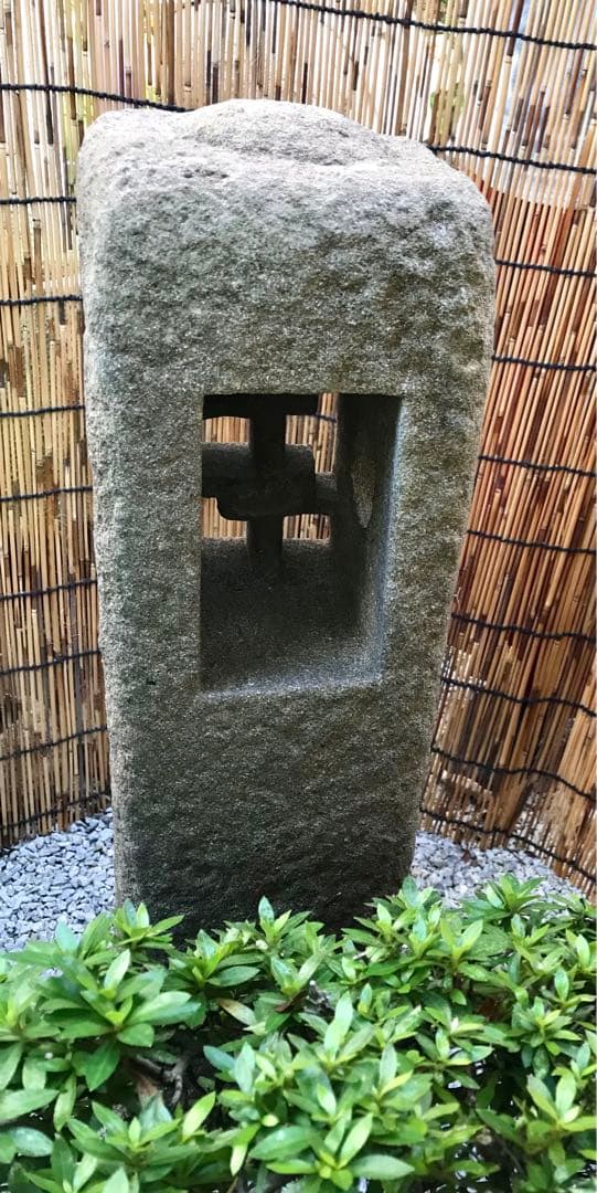 【天然自然石・石灯篭・道しるべ灯篭・露地庭坪庭灯篭】庭石オブジェ箱庭苔玉箱庭飾り