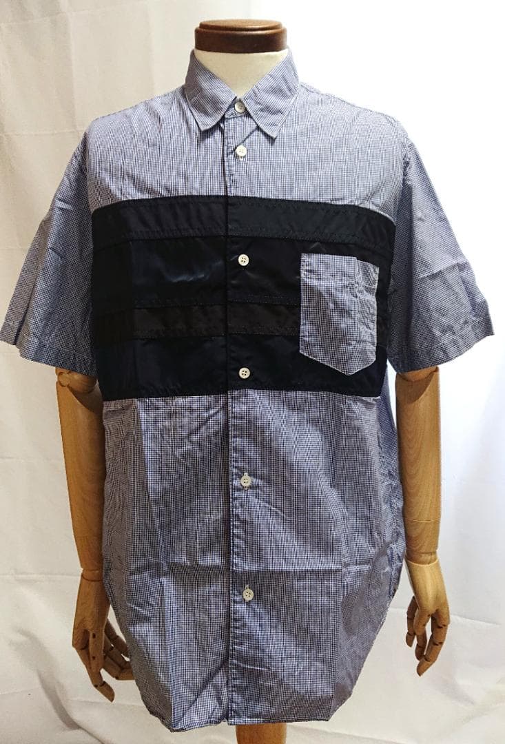 COMME des GARCONS HOMME 　ブルー半袖シャツＭサイズ