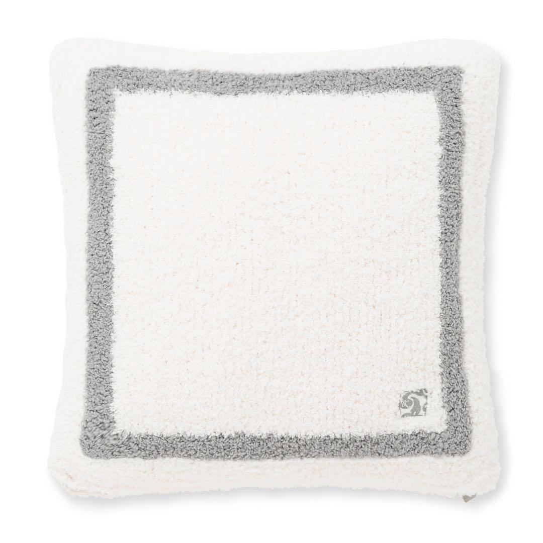 美品 kashwere フレームクッションカバー グレー/ホワイト2点セット