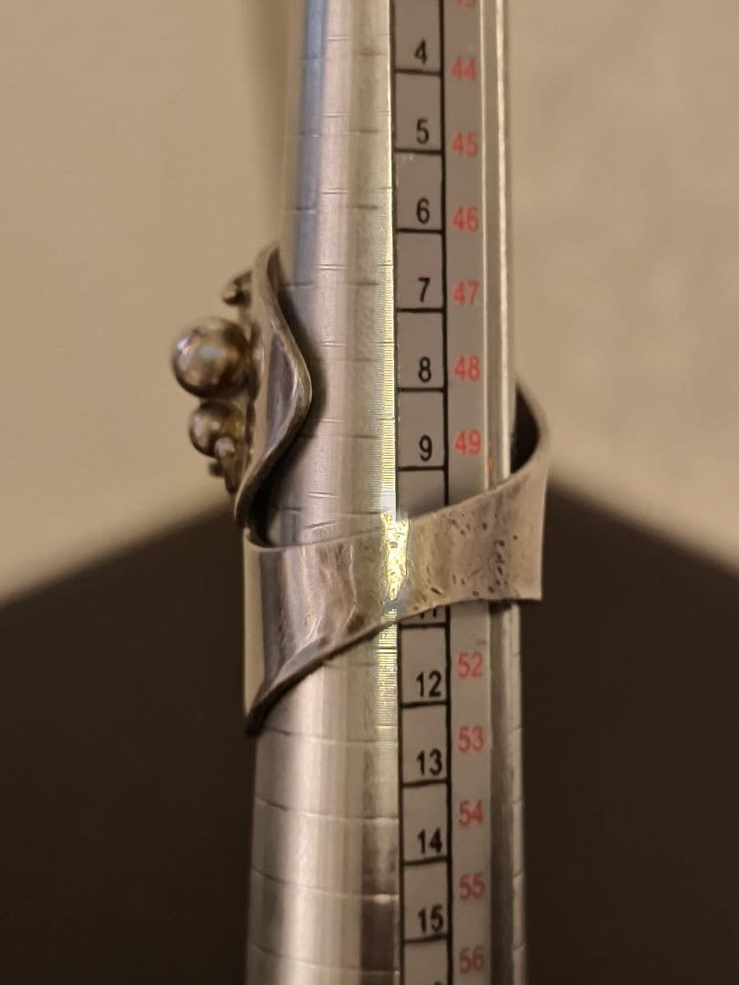 ヴィンテージ カメオ シルバー デザイン リング サイン入り