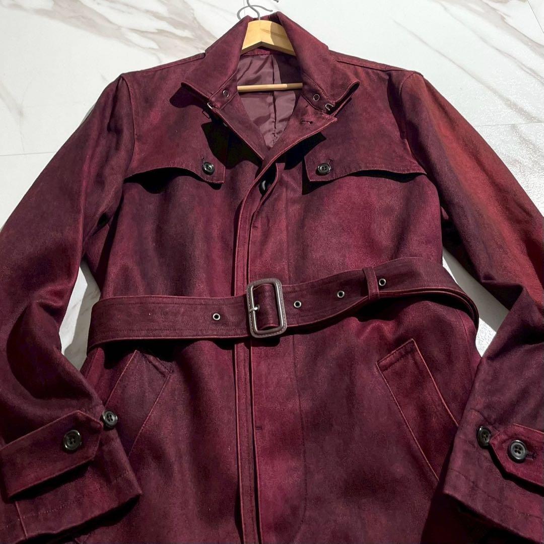 【極美品◦XL✨】トルネードマート スウェード調 ベルテッドコート ボルドー