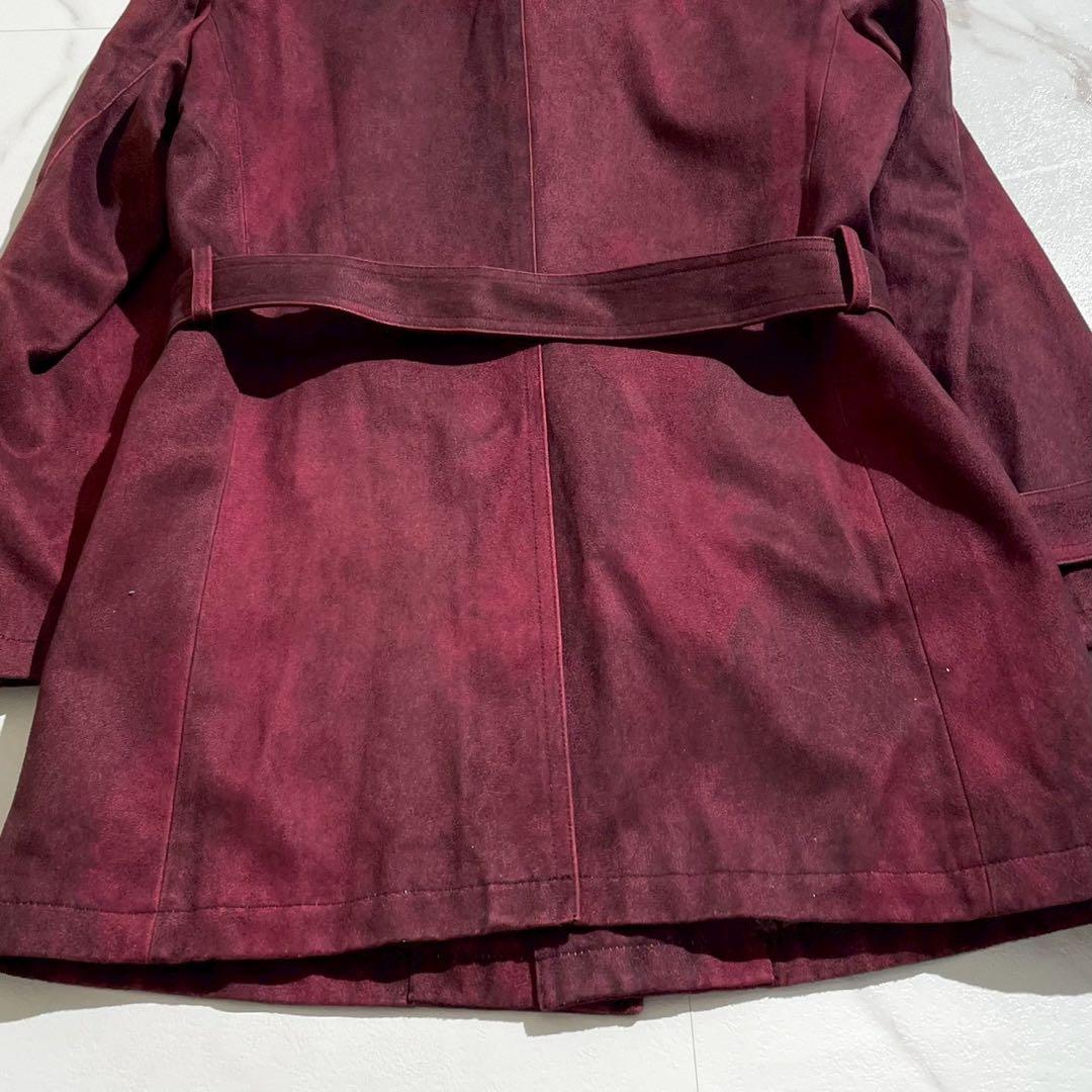 【極美品◦XL✨】トルネードマート スウェード調 ベルテッドコート ボルドー