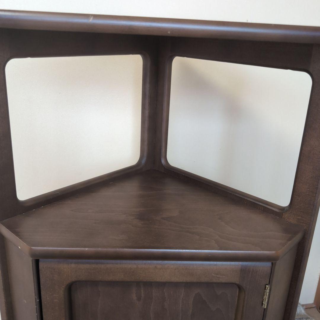 値下げKarimoku カリモク 木製コーナーキャビネット 三角コーナーラック