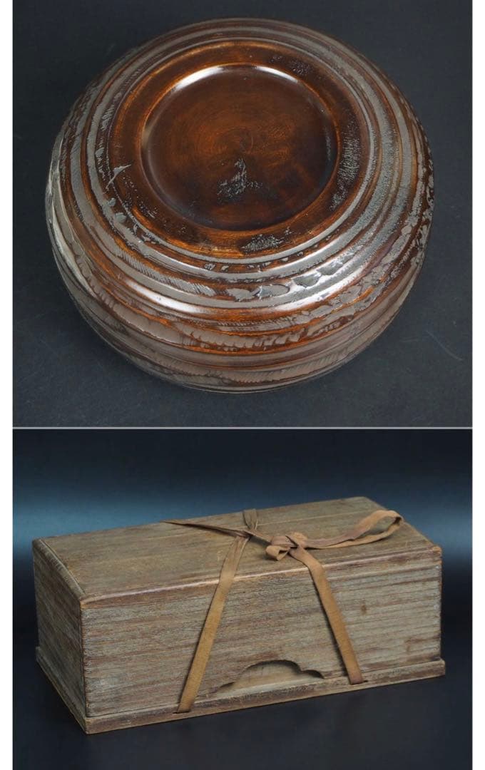 送料無料　日向特産　日向スワブデ蛤碁石36号・碁笥セット　旧家蔵出