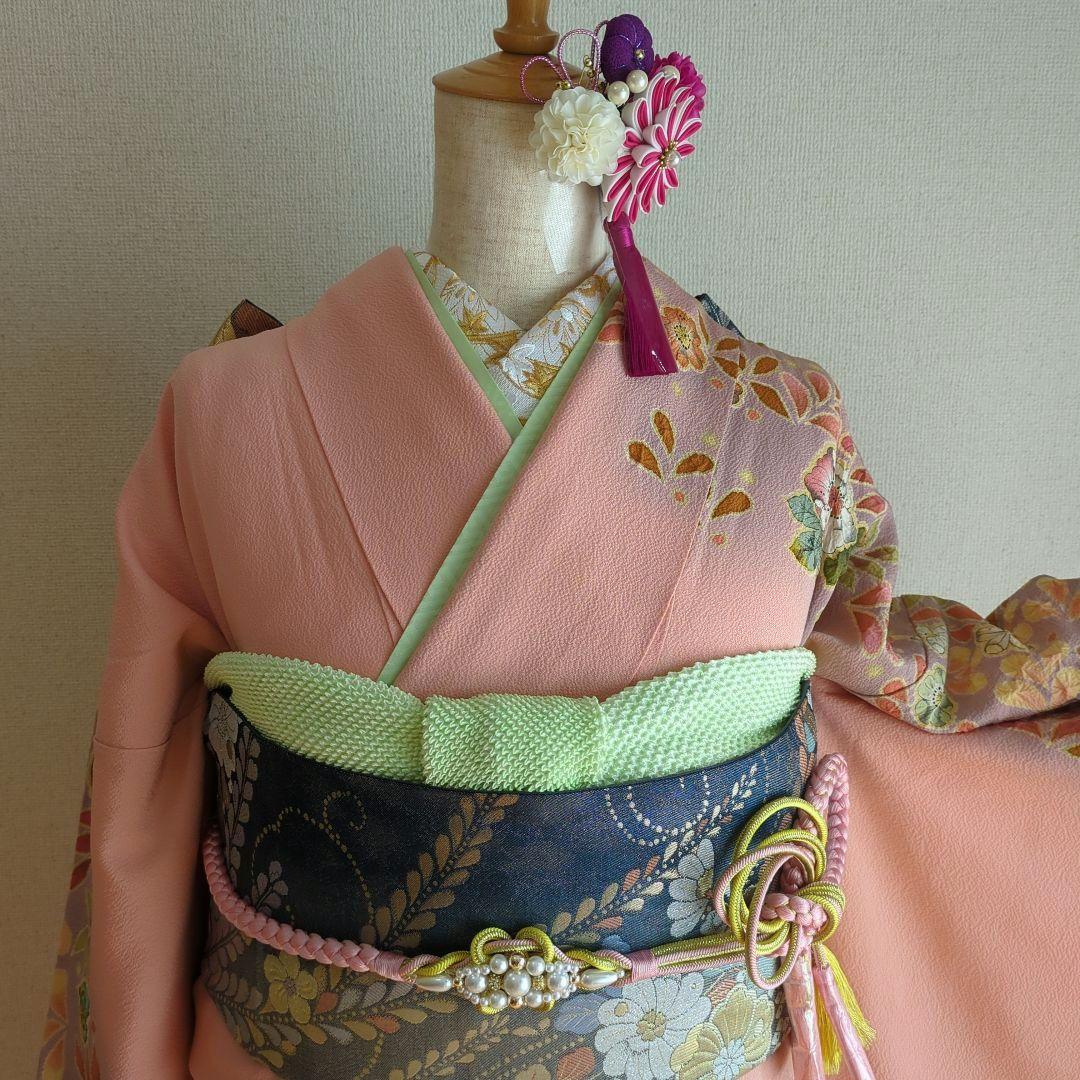 翠山工房 落款 振袖フルセット ９種セット正絹 辻が花 成人式 花絞り 裄丈69