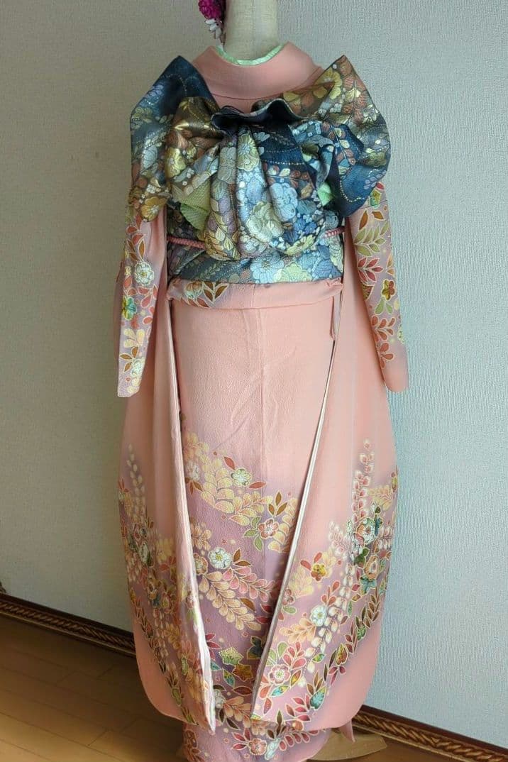 翠山工房 落款 振袖フルセット ９種セット正絹 辻が花 成人式 花絞り 裄丈69