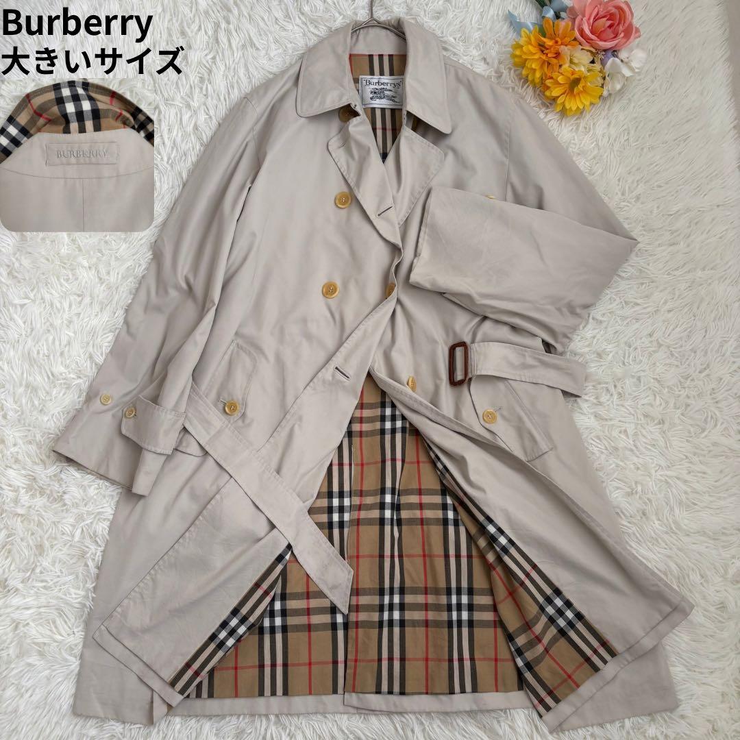 vintage バーバリー　スプリングコート　ノバチェック　ベルト　大きいサイズ