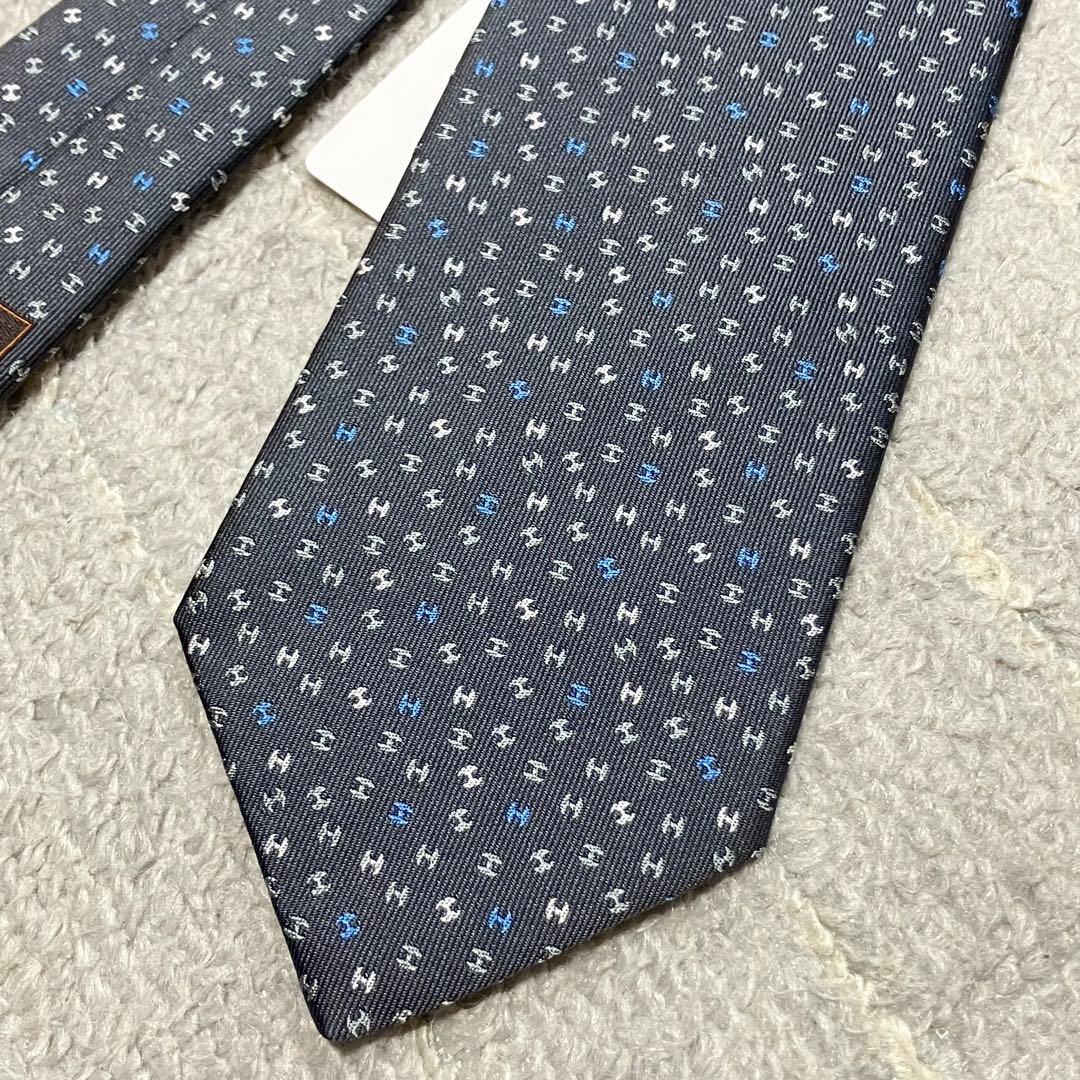 現行！エルメス［未使用タグ付き］ネクタイ　H柄　ファソネ　ジャガード　箱付き