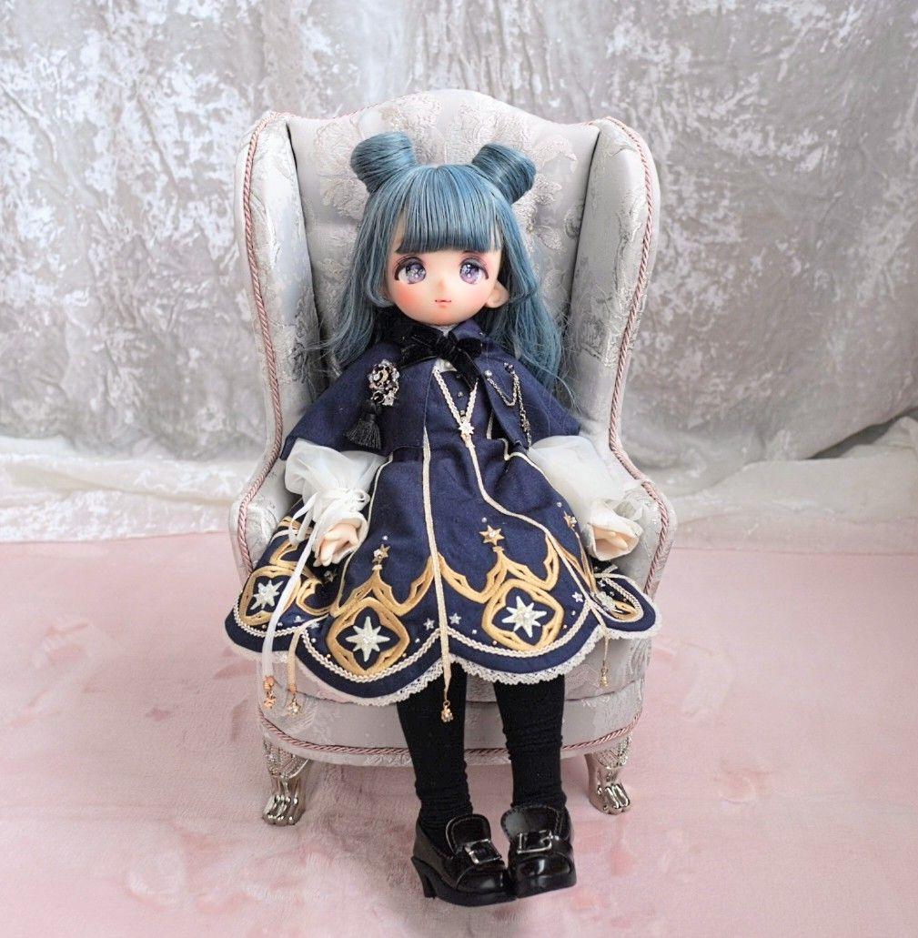 【1点のみ】ドール用1/4サイズ ウィングチェア1人用 ソファ 椅子 花籠