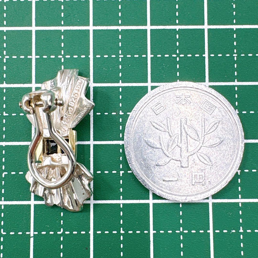 極美品 オールドティファニー サファイア コンビ イヤリング シルバー k18