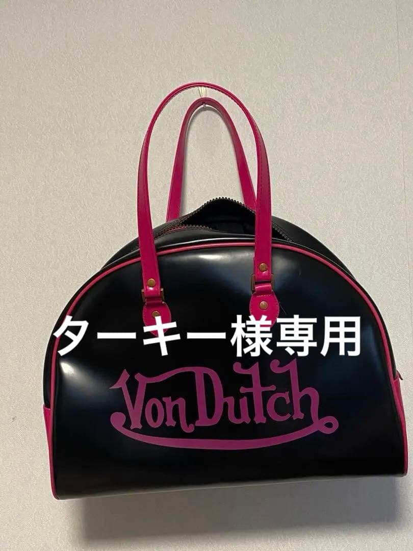 Von Dutch ボンダッチ ボストンバッグ　ピンク✖️黒