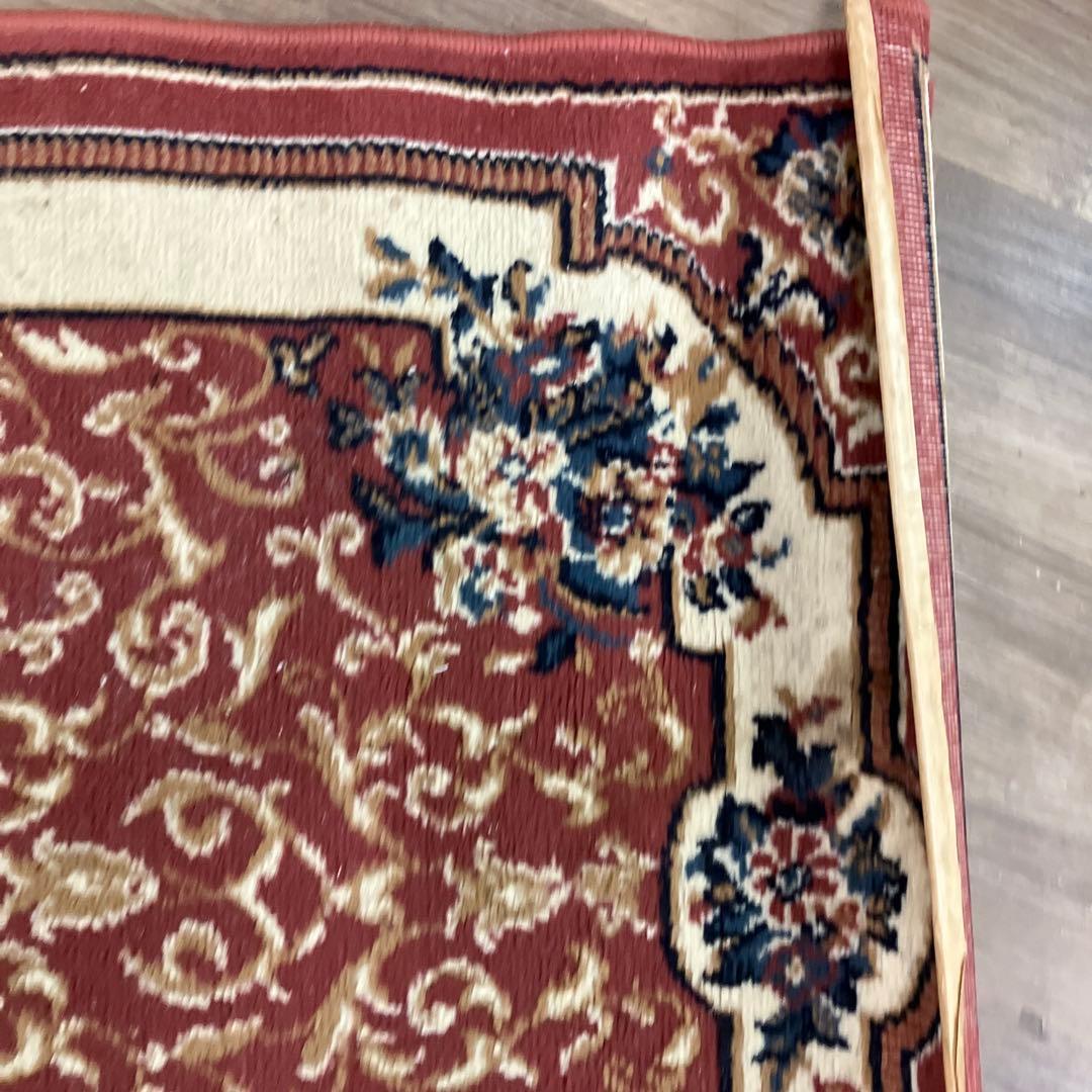 A-4 オリエンタル調 クラシック ラグマット 花柄 ボルドー 玄関マット