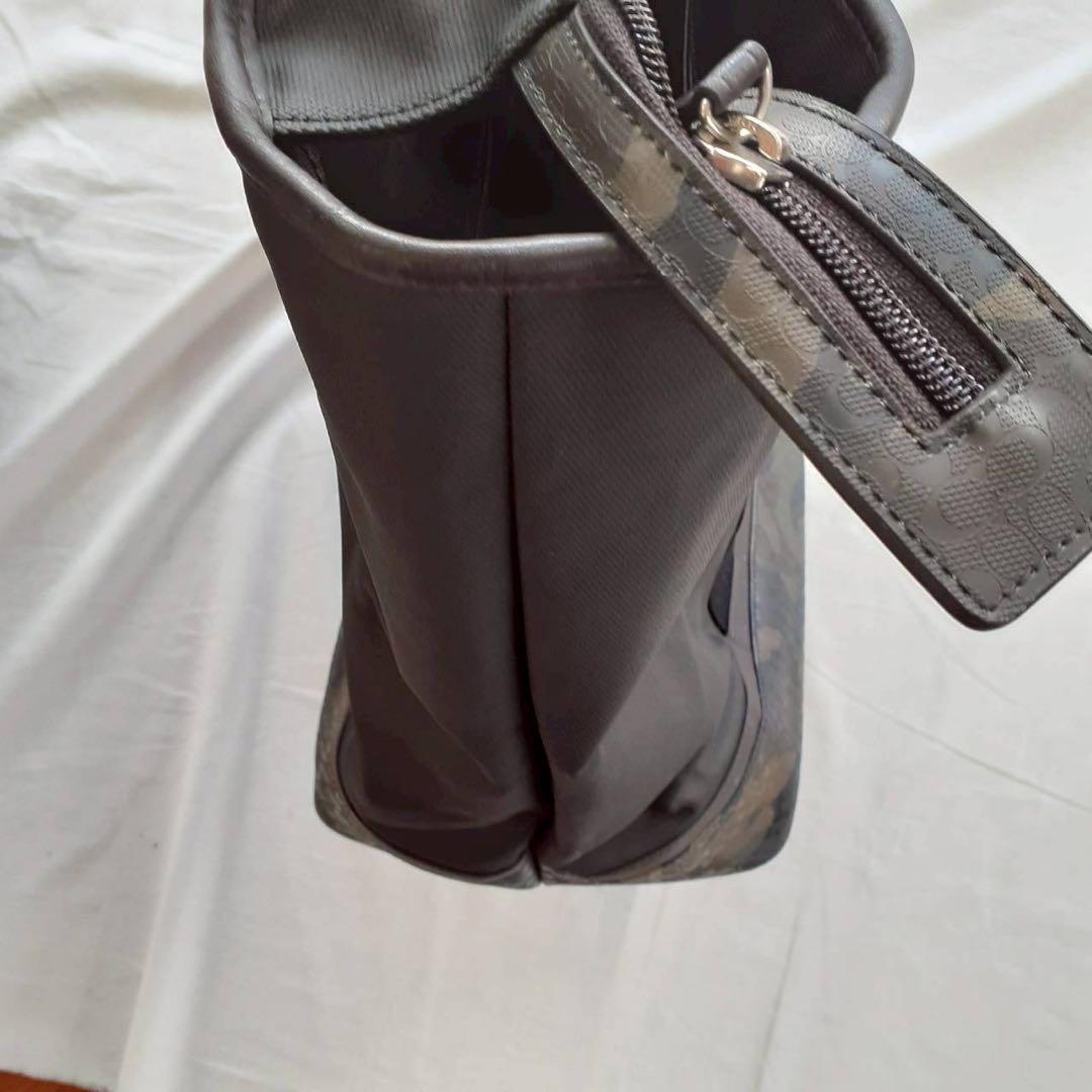 【良品】COACH コーチ 迷彩トートバッグ ポーチ付き 大容量