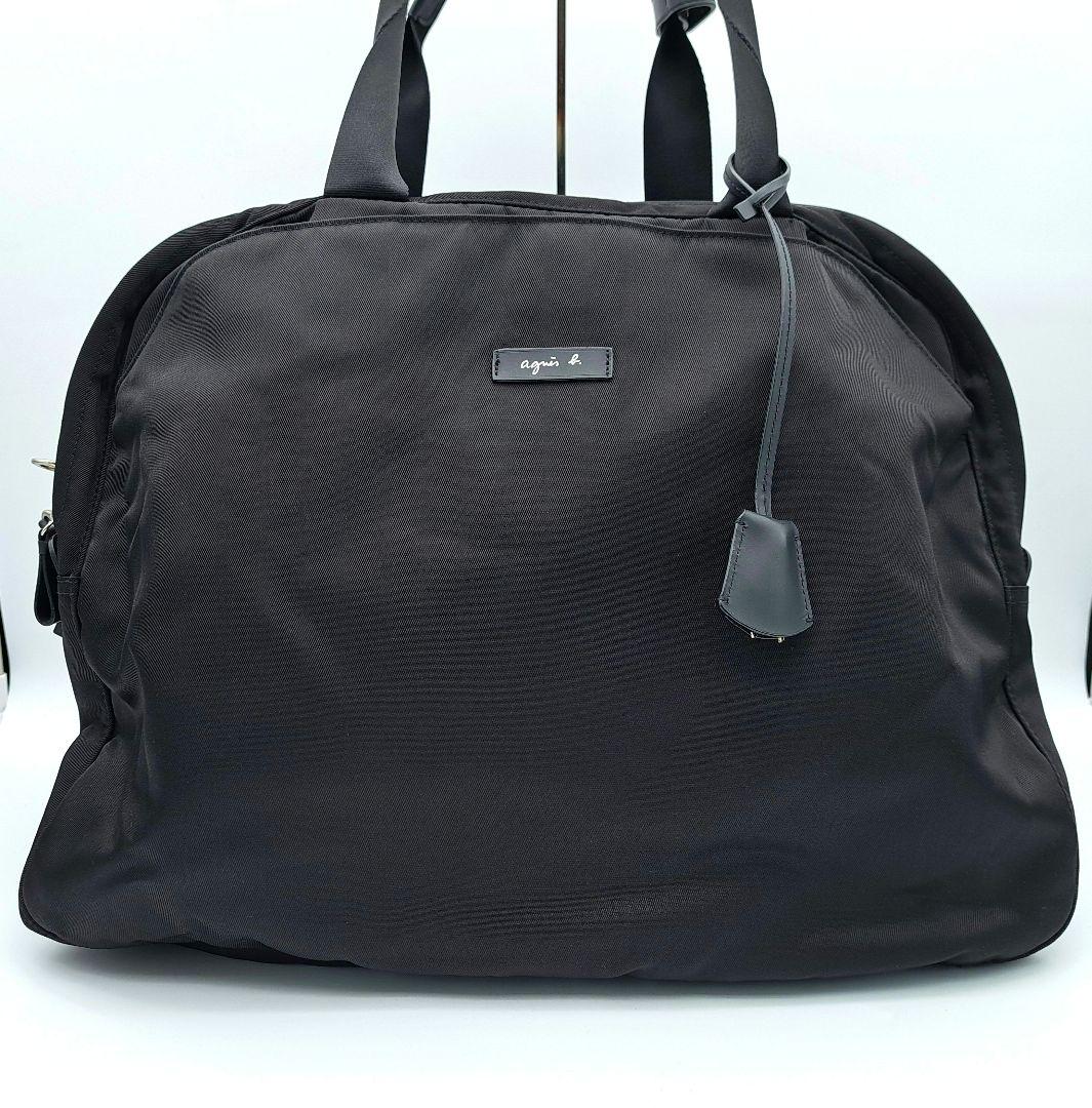 極美品★ agnes b. アニエスベー ボストンバッグ 旅行 大容量 ブラック