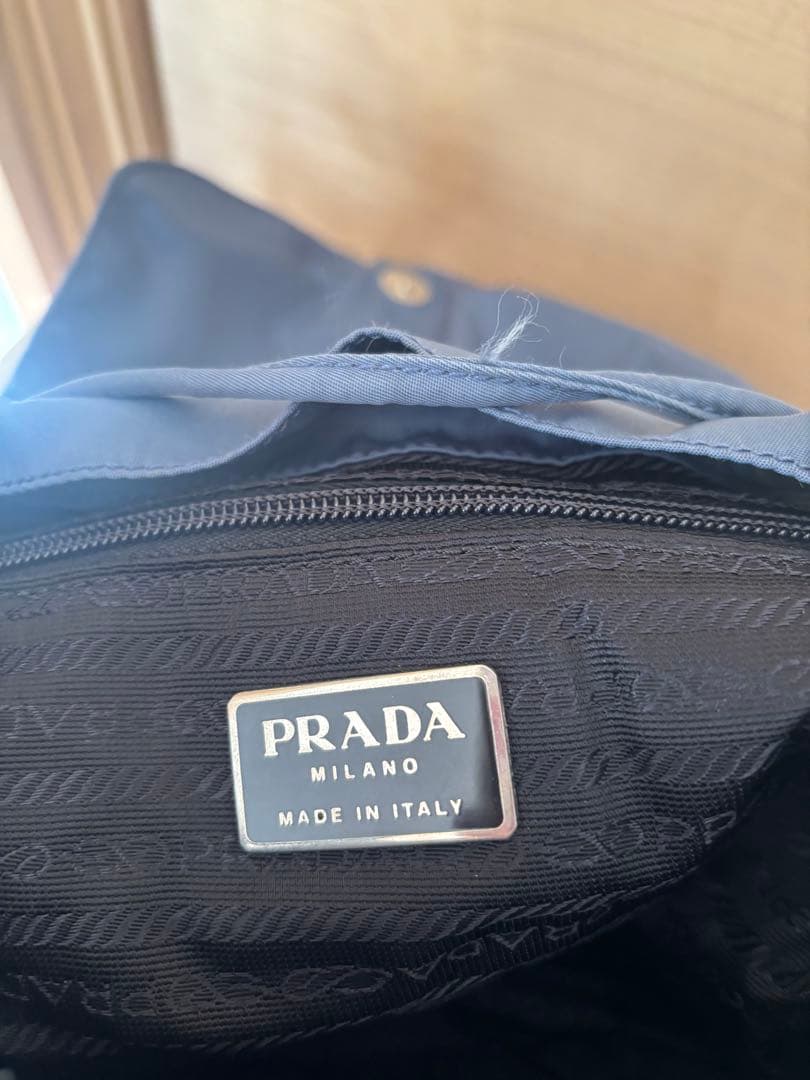 PRADA VELA ナイロンリュック デニム系｜定番人気・男女兼用