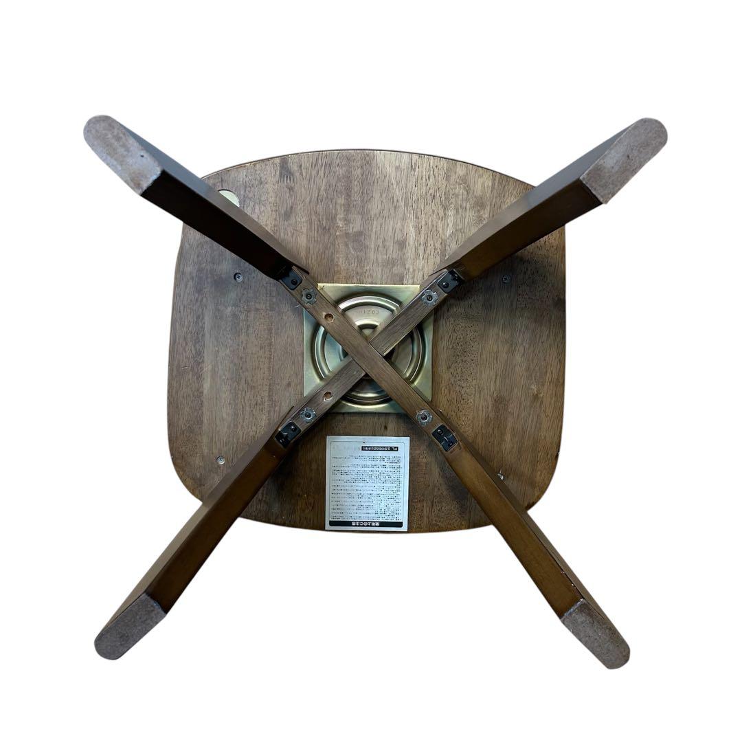 ダイニングチェア 360度回転 チェア 木製フレーム ブラウン 2脚セット