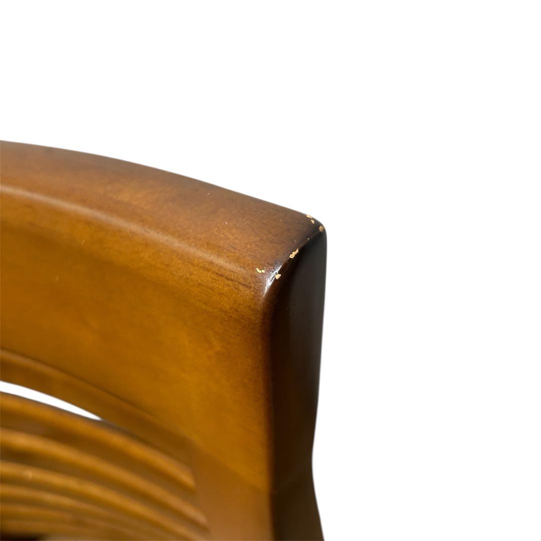 ダイニングチェア 360度回転 チェア 木製フレーム ブラウン 2脚セット