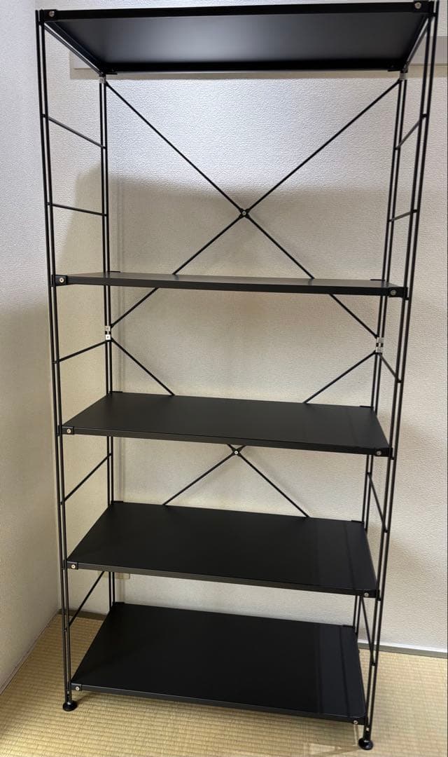 専用 無印スチールユニットシェルフ　スチール棚 ワイド大 特注ダークグレー×2台