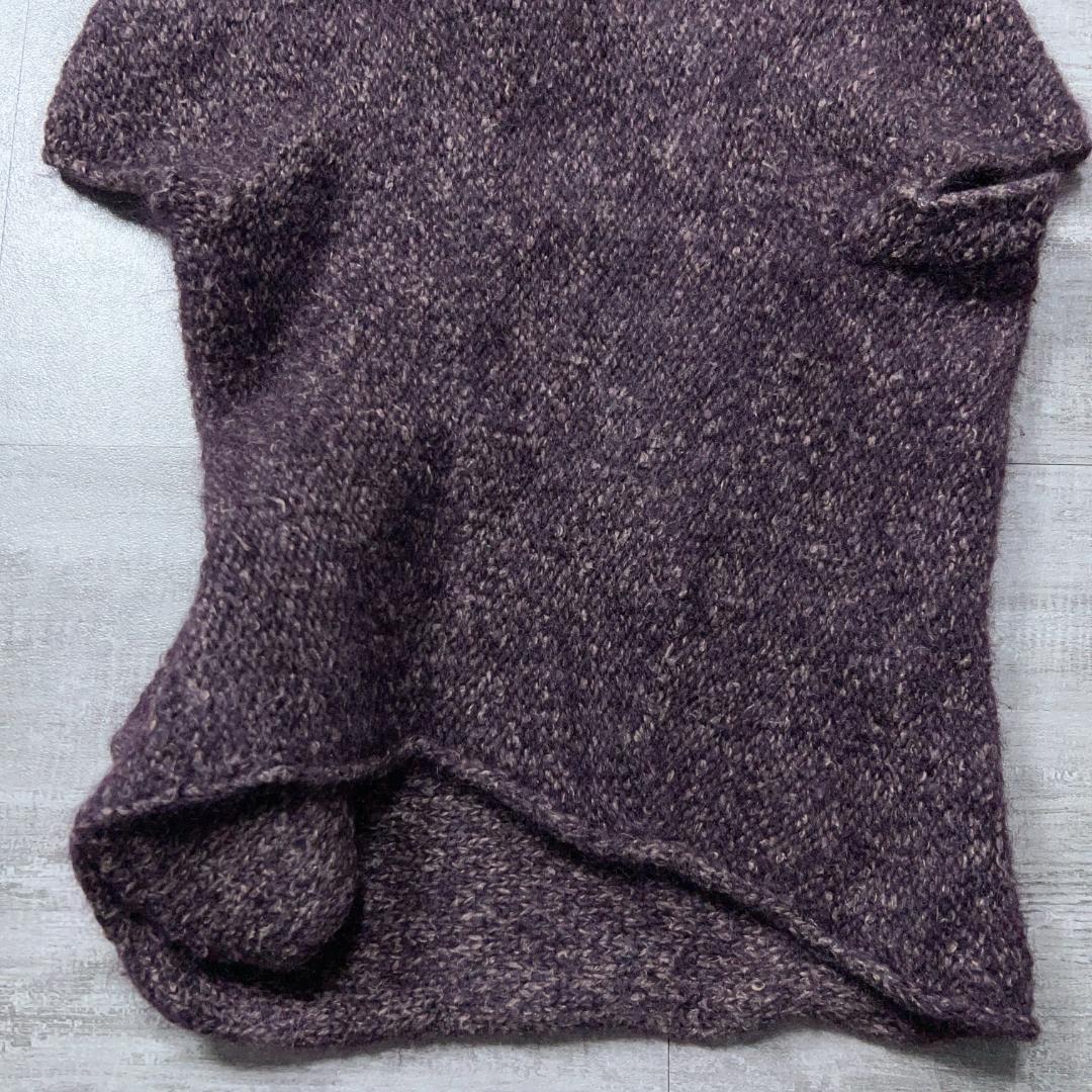 美品 Y's ワイズ ヨウジヤマモト 変形ニット セーター パープル 3 混紡