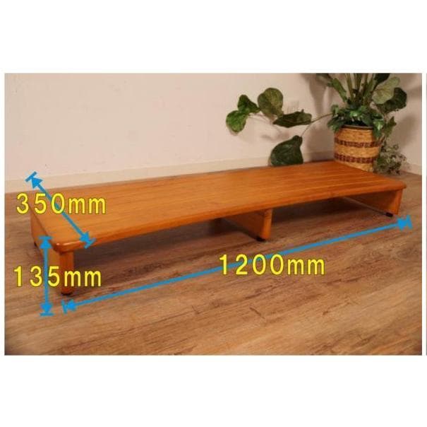 幅120cmのゆとり。天然木ラバーウッドの贅沢な玄関踏み台・ベンチ