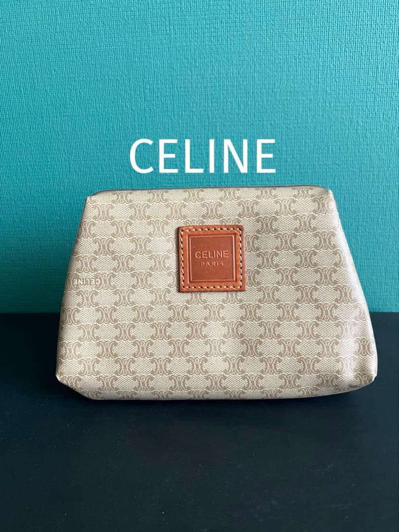 セリーヌ　マカダム柄　ポーチ　オールドセリーヌ　トリオンフ