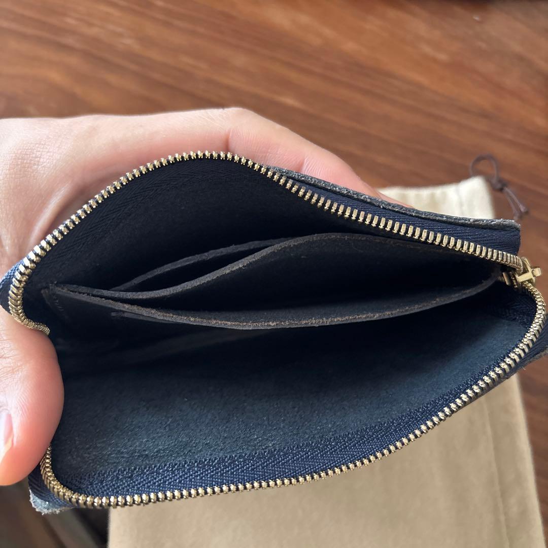 GANZO ネイビー 牛革 財布