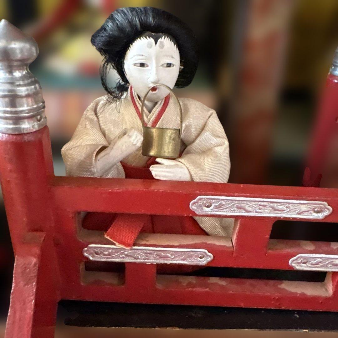 大正時代京都御所御殿お雛様アンティーク骨董品組立式福寿殿木箱非毛氈付高さ60cm