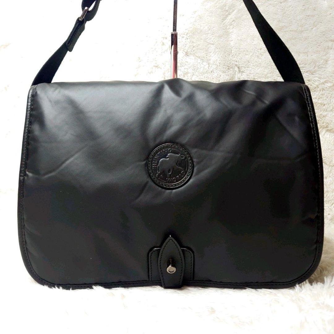 【極美品】HUNTING WORLD メッセンジャーバッグ バチュークロス A4