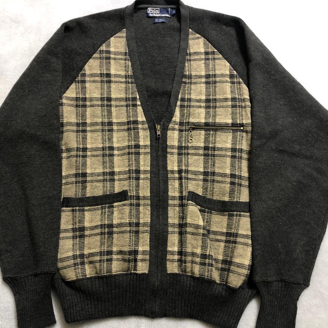 【新品未使用】★ポロ・ラルフローレン★カーディガン★M★ウール★グレー★