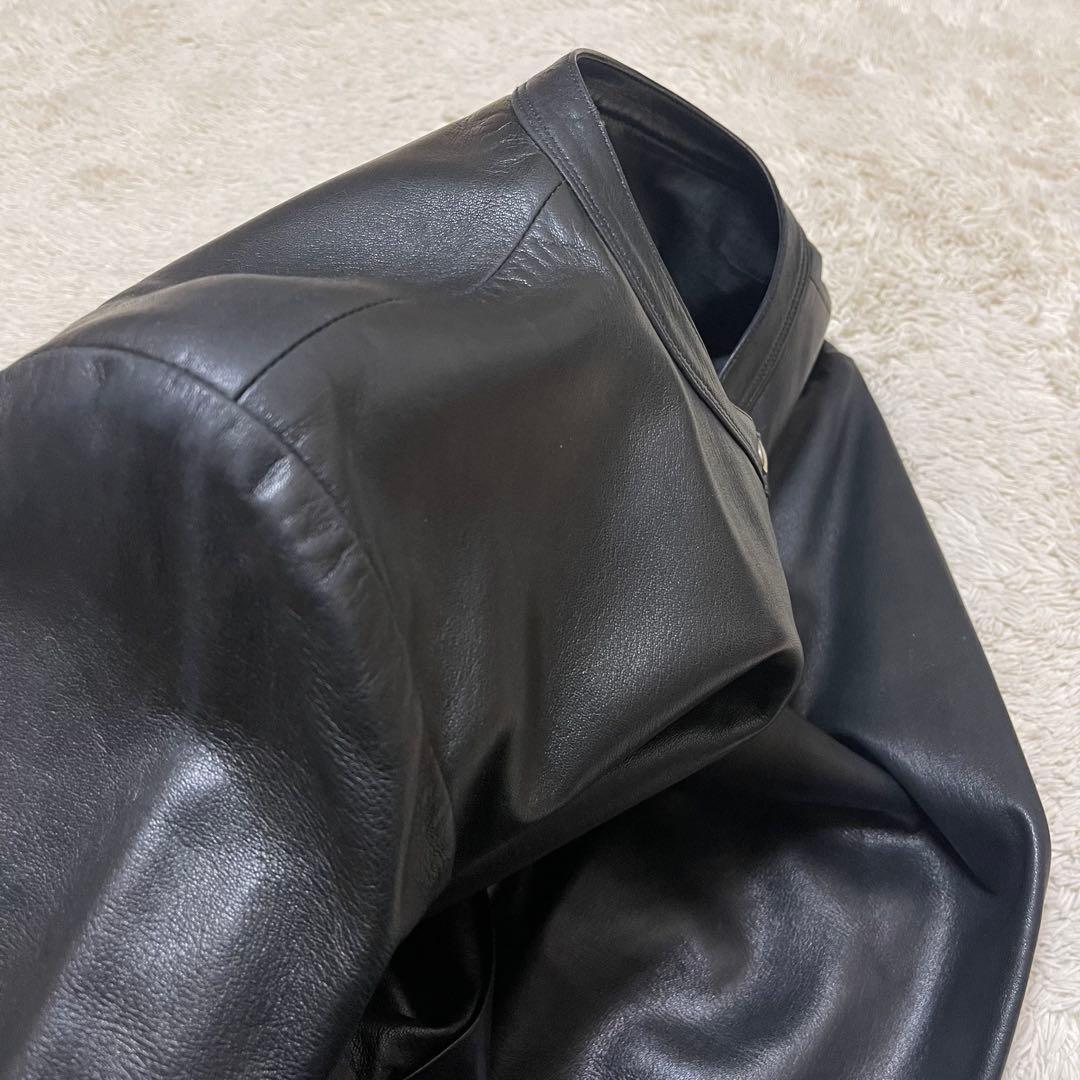 ●アニエスベースペシャル●レザーカーディガンプレッション●パールボタン Lサイズ