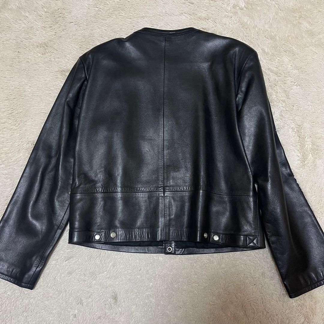 ●アニエスベースペシャル●レザーカーディガンプレッション●パールボタン Lサイズ