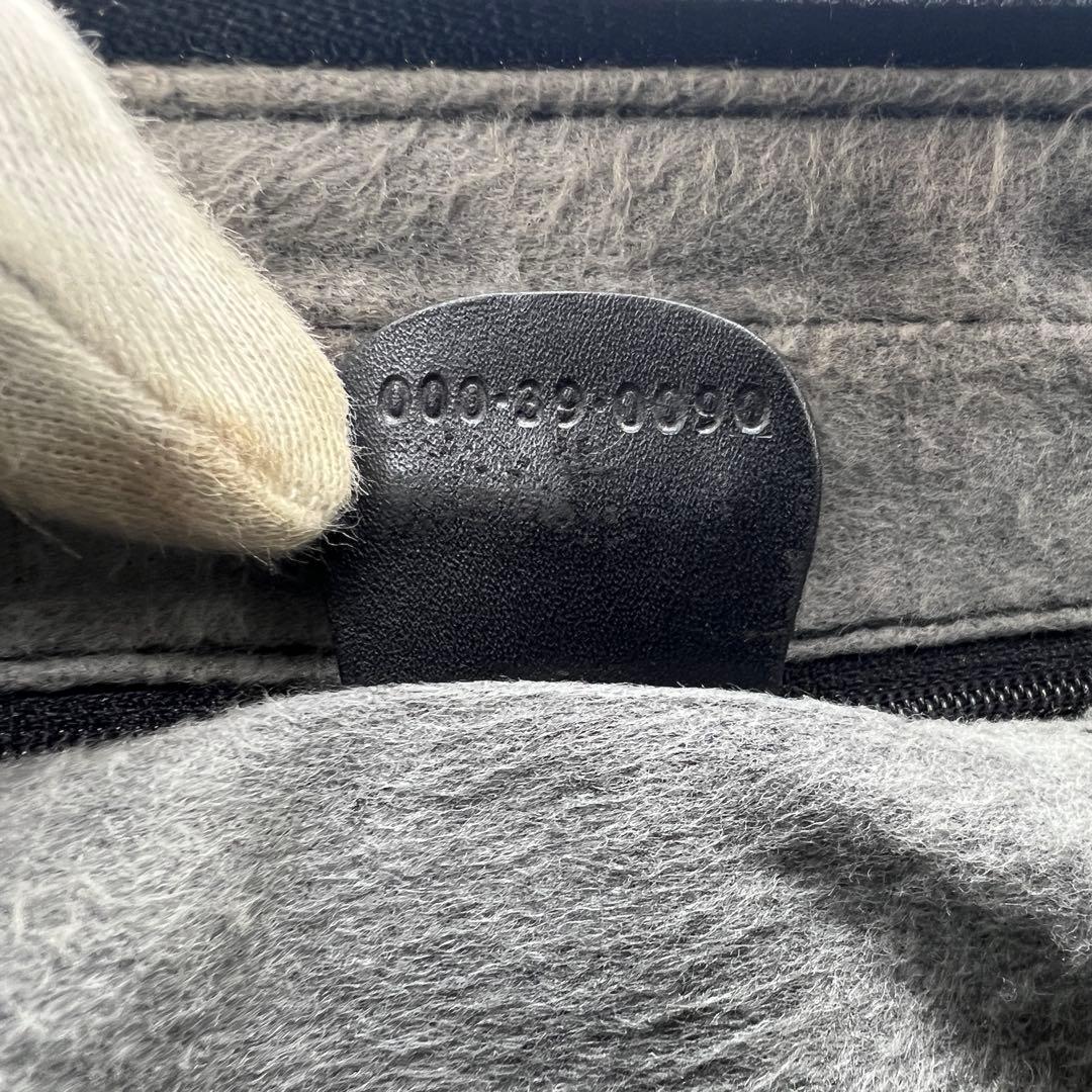 【極美品】グッチ ハンドバッグ ミニボストン マイクロGG PVC ブラック