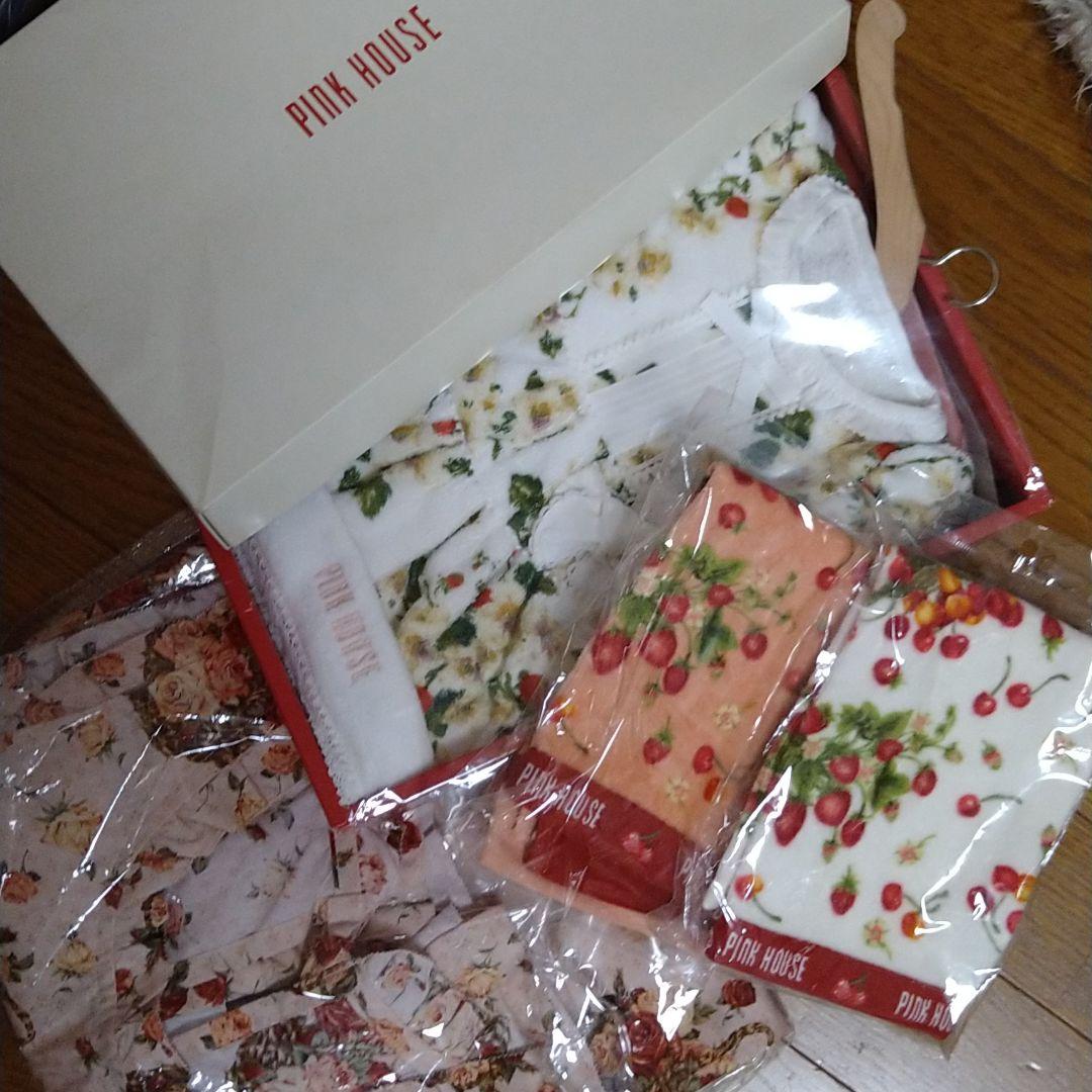 ピンクハウス　エプロン　タオル　ハンドタオル　エプロンドレス　苺　薔薇