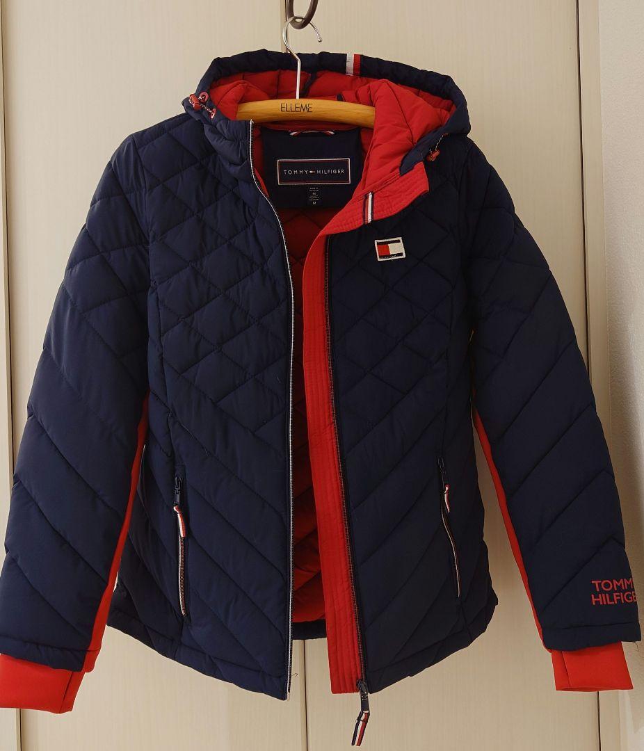   ネイビー/レッド ダウンジャケット M
