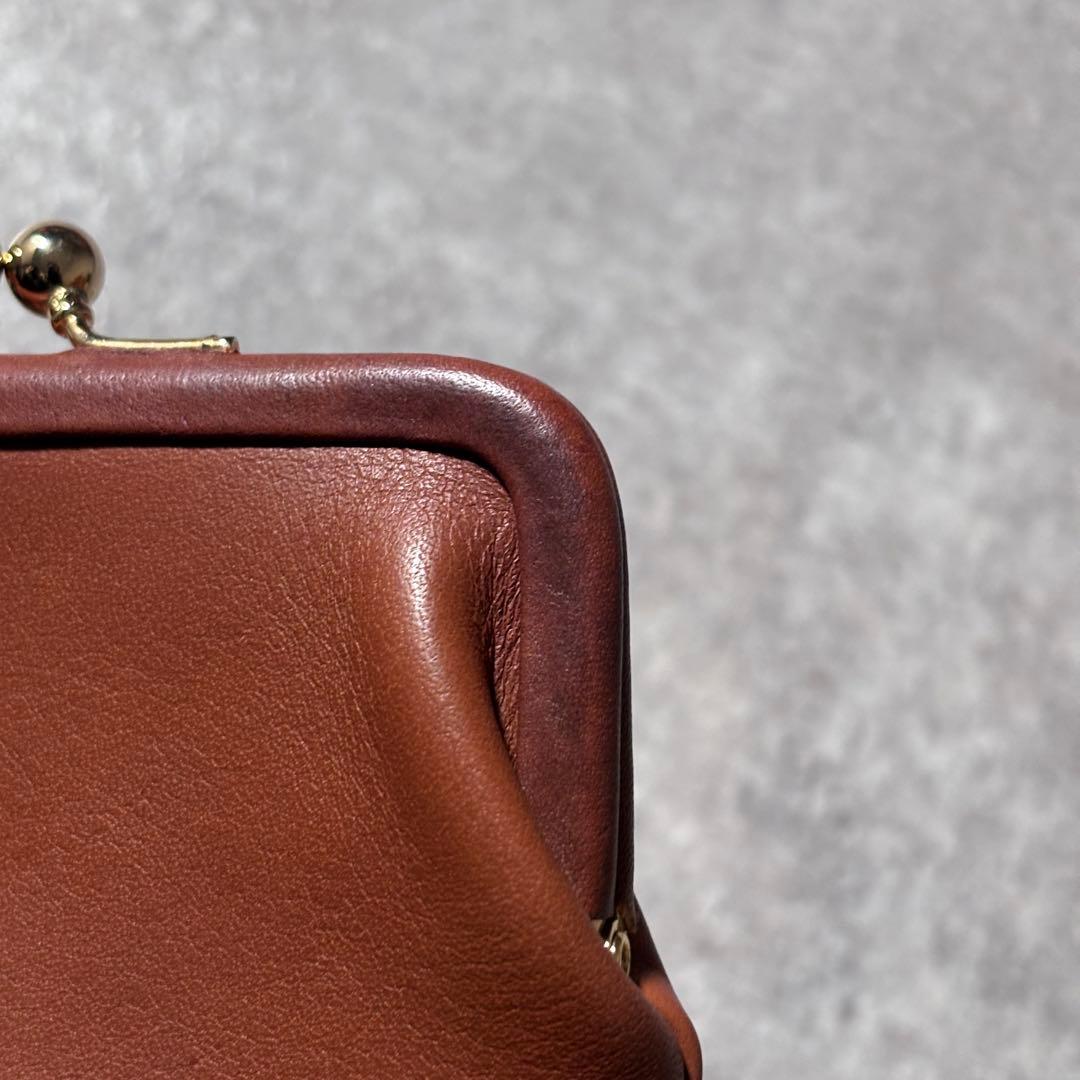 希少 美品 オールドコーチ がま口 ケース グラブタンレザー ブラウン