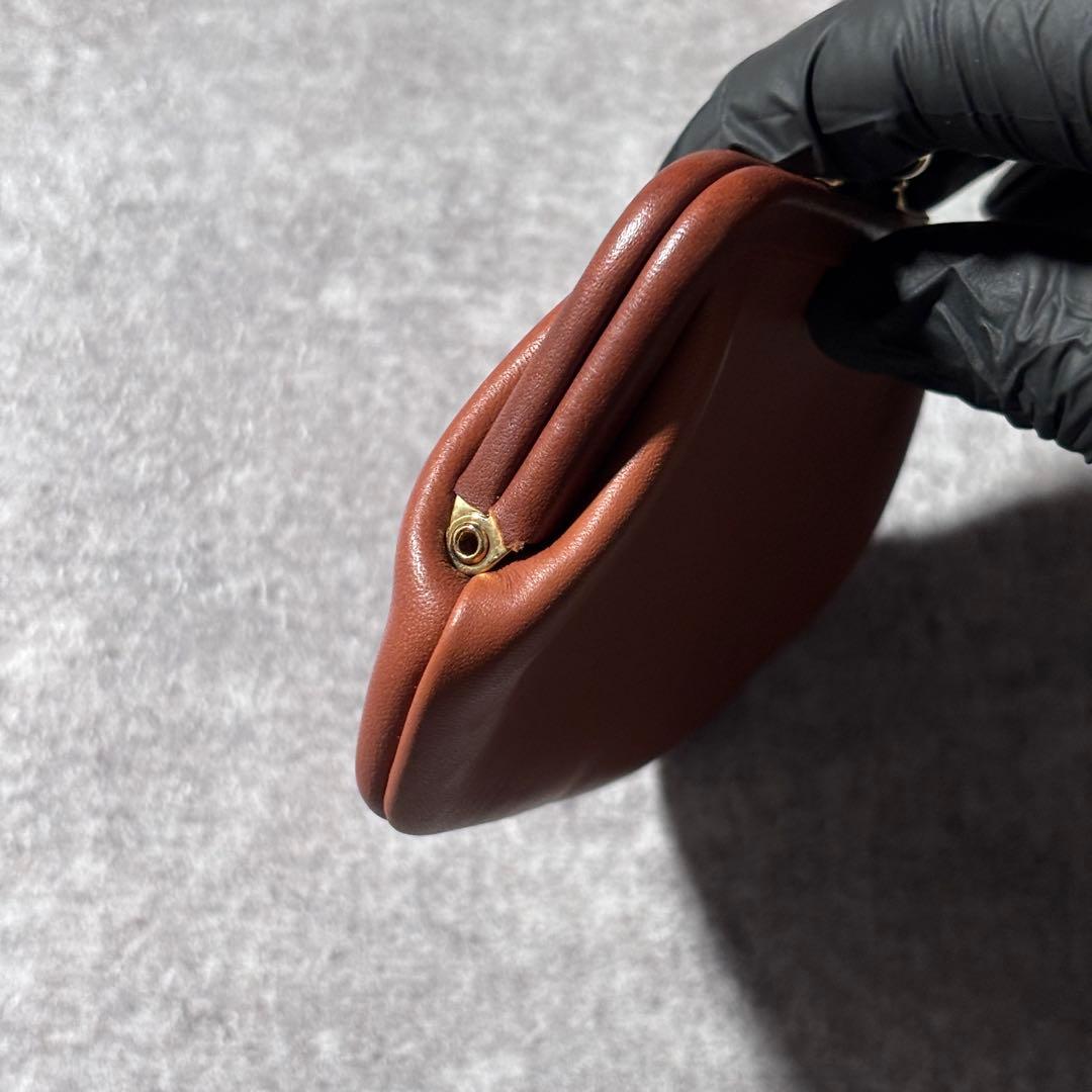 希少 美品 オールドコーチ がま口 ケース グラブタンレザー ブラウン