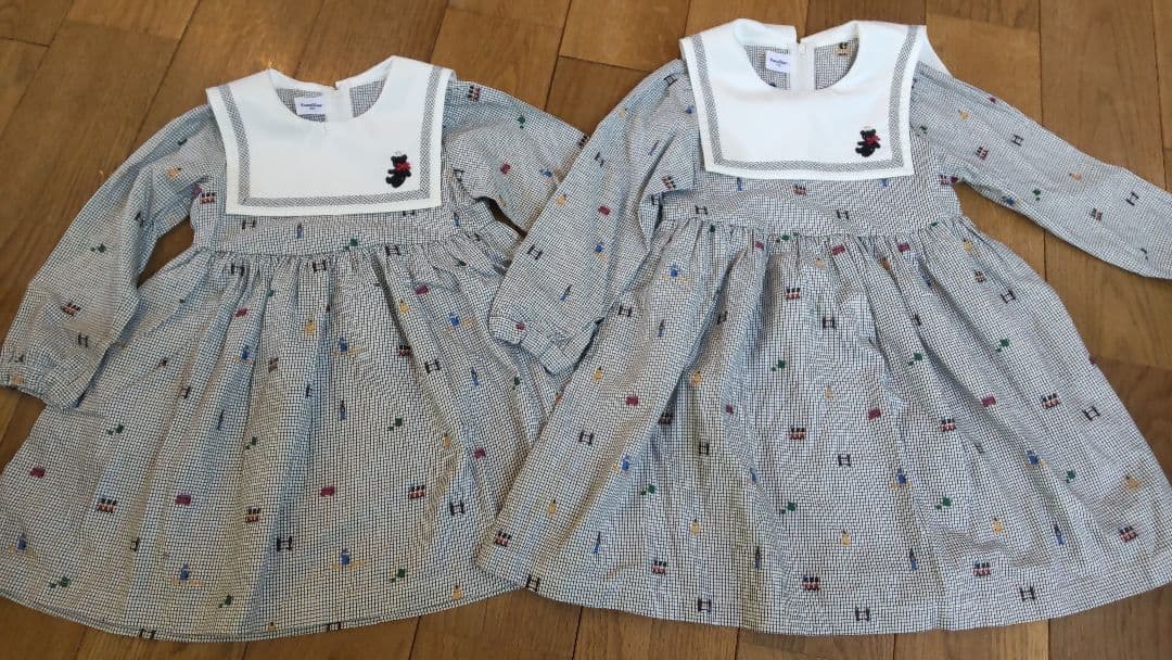 familiar セーラーカラー ワンピース 100・110cm セット 姉妹