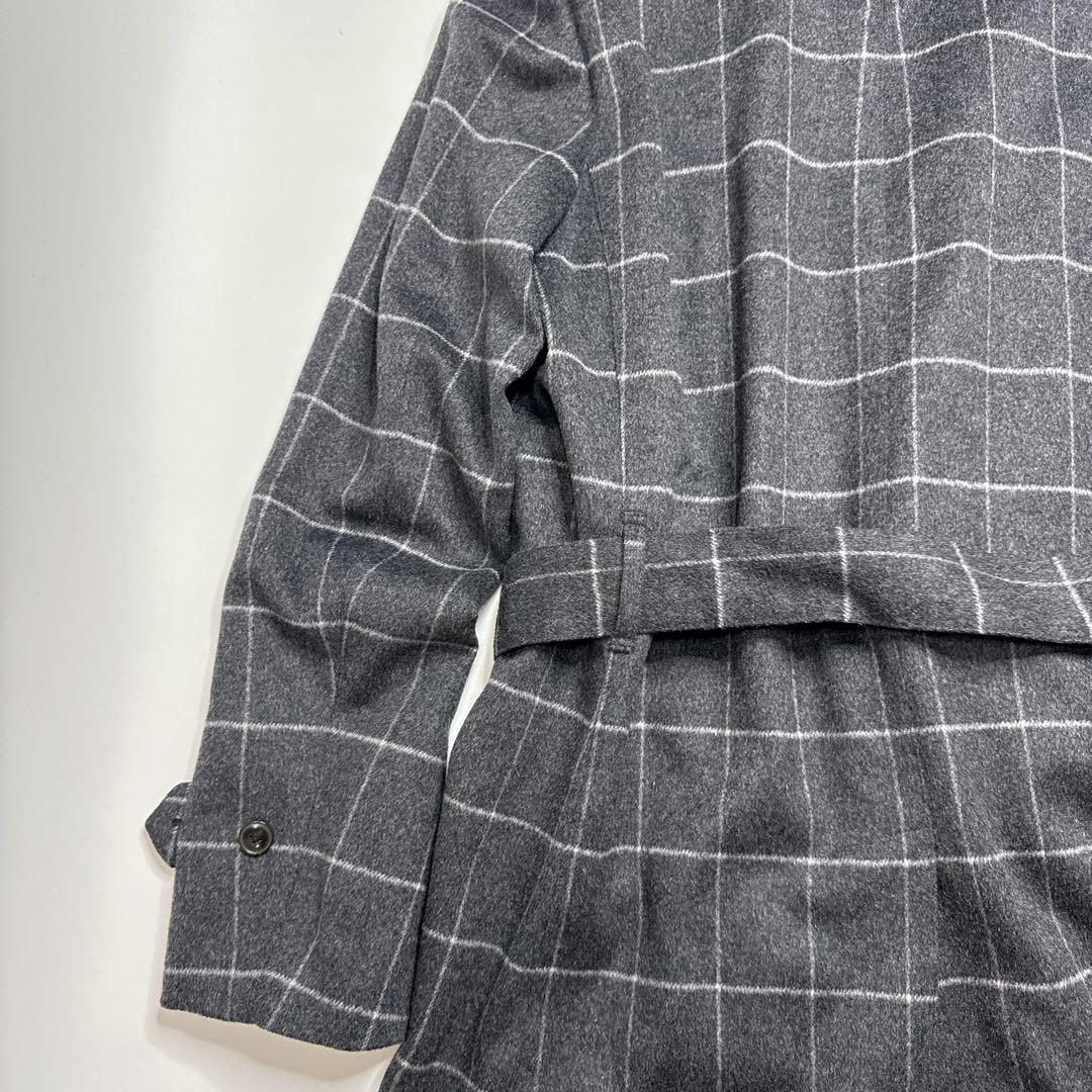 【極美品】トゥモローランド　ウィンドウペン　格子柄　ウールカシミヤトレンチコート