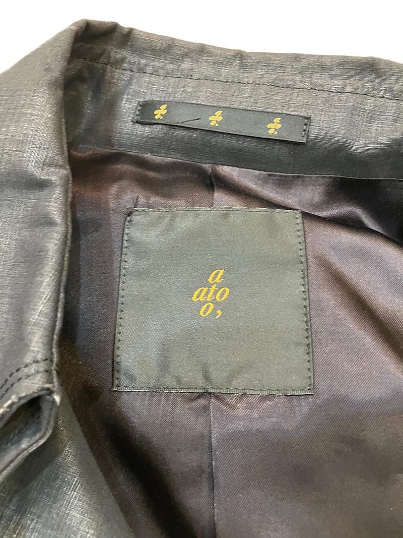 ato アトウ コーティング コート 46 ブラック MADE IN JAPAN